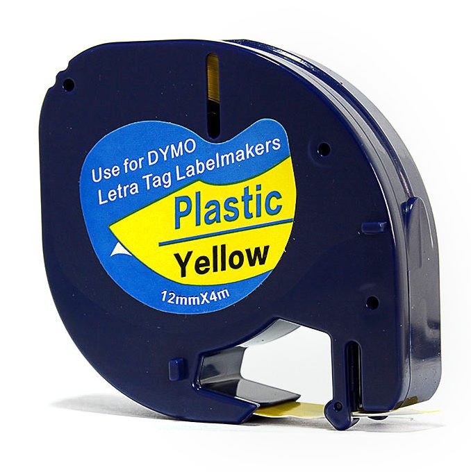Dymo Compatible Letratag 91202 Zwart Op Geel 12 Mm X 4 M