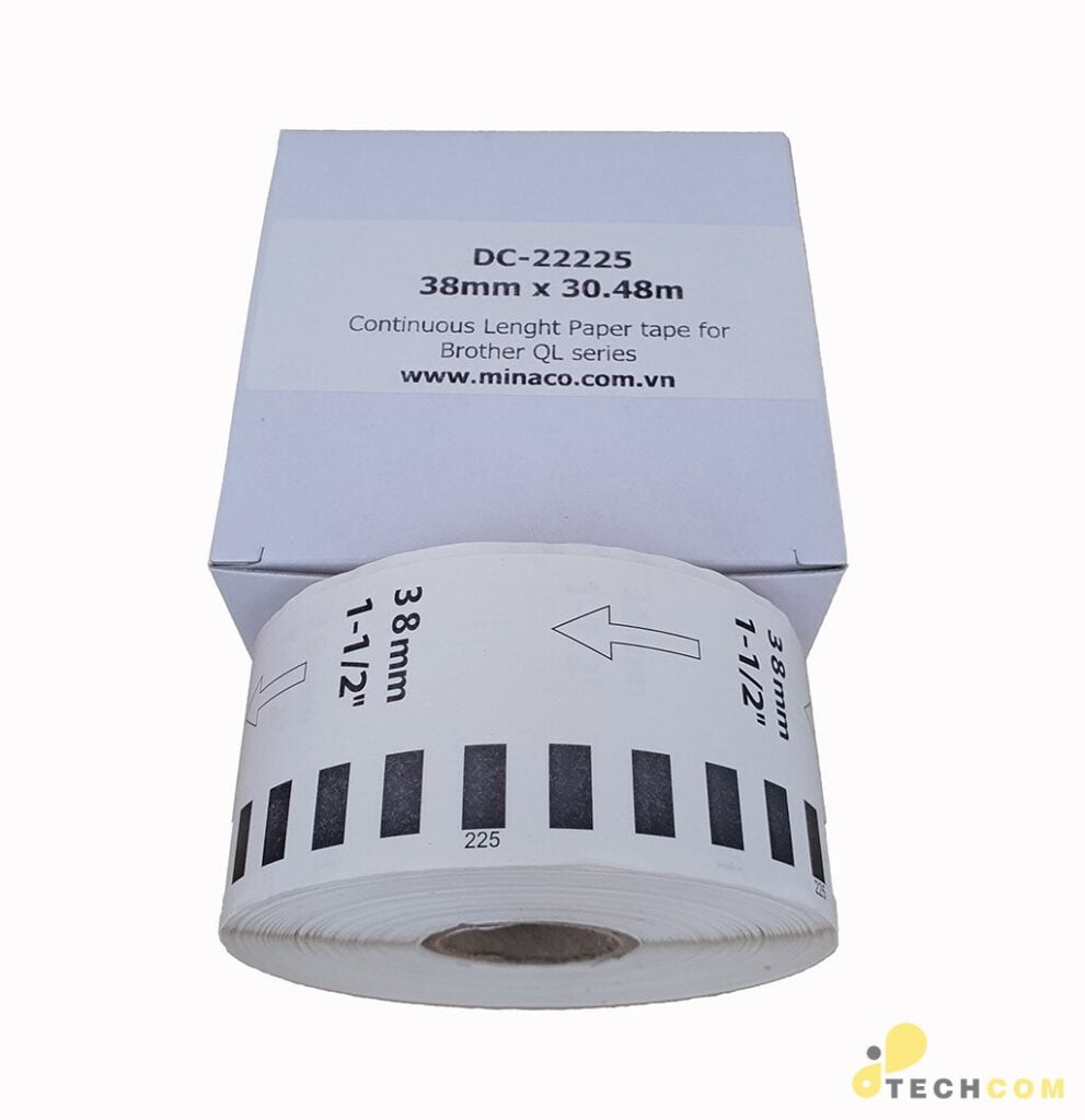DC-22225 / Nhãn 38mm dùng cho máy Brother QL-700 / QL-800 / QL-810W / QL-820NW / QL-720NW / QL1050 / QL-1060N /QL-1100 / QL-1110N / TD-2020 / TD-2130N / TD-4000