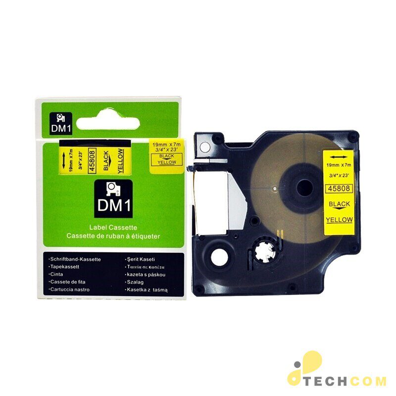 Dm 45808 Black On Yellow 19mm X 7met 68t7k