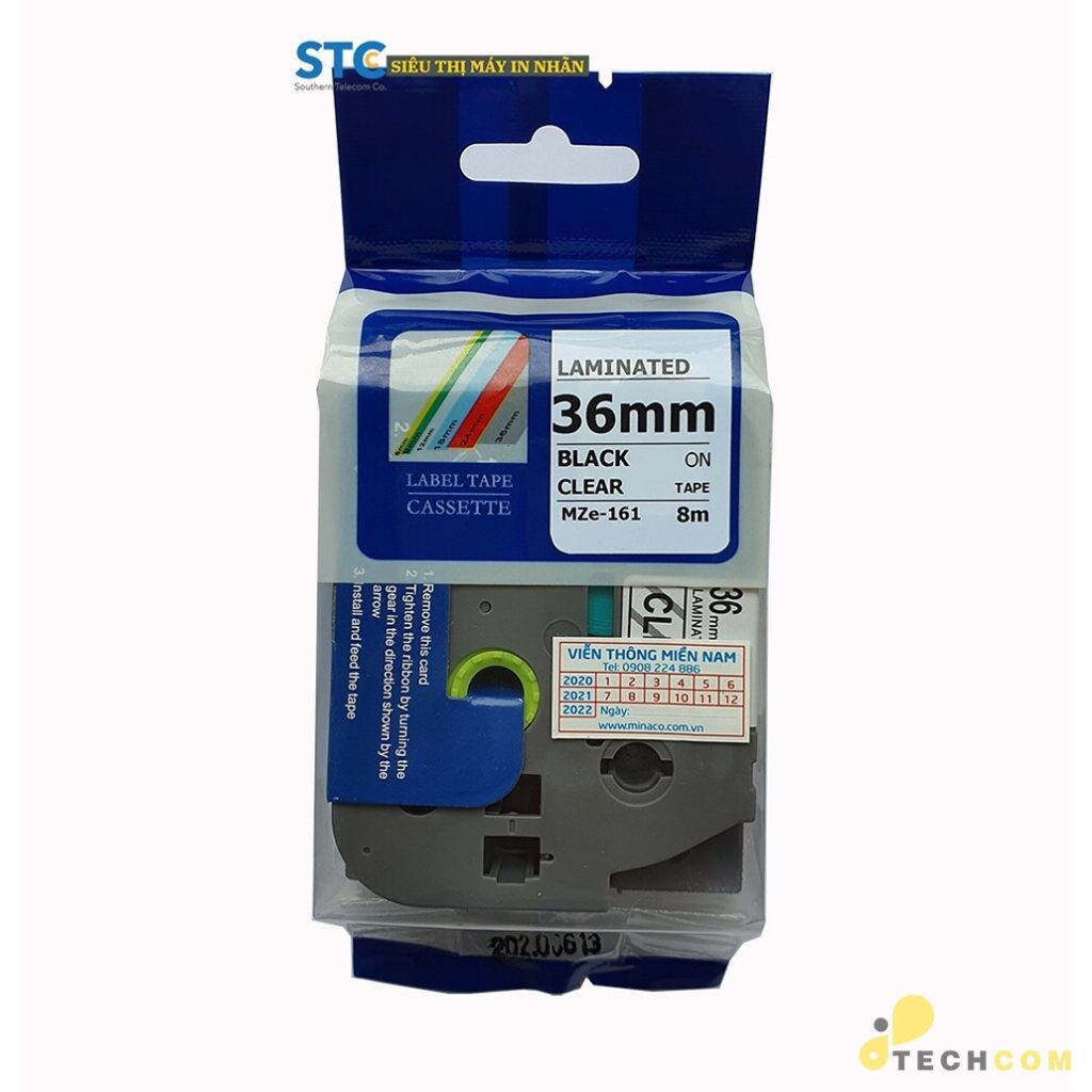 MZE-161 / CHỮ ĐEN NỀN TRONG 36MM