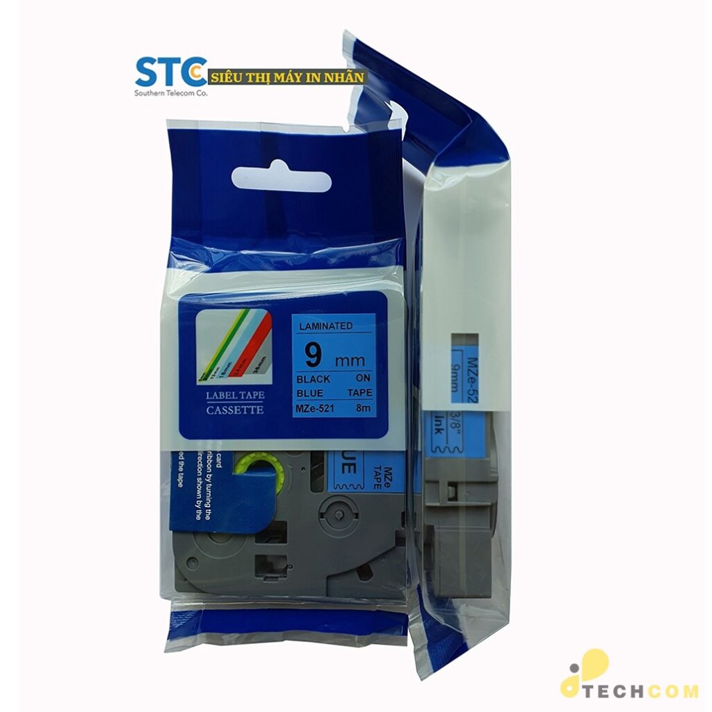 MZe-521 / CHỮ ĐEN NỀN XANH DƯƠNG 9MM