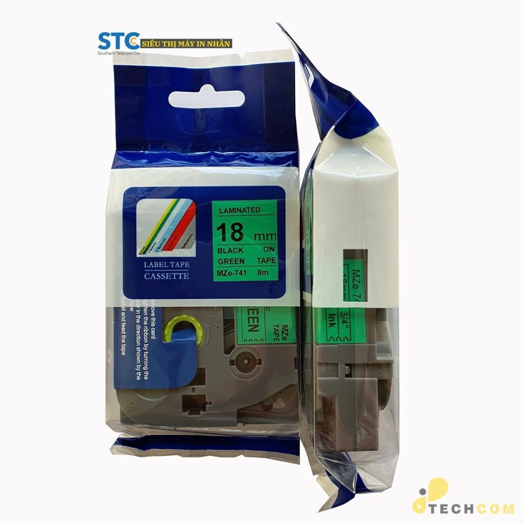 MZe-741 / CHỮ ĐEN NỀN XANH LÁ 18MM