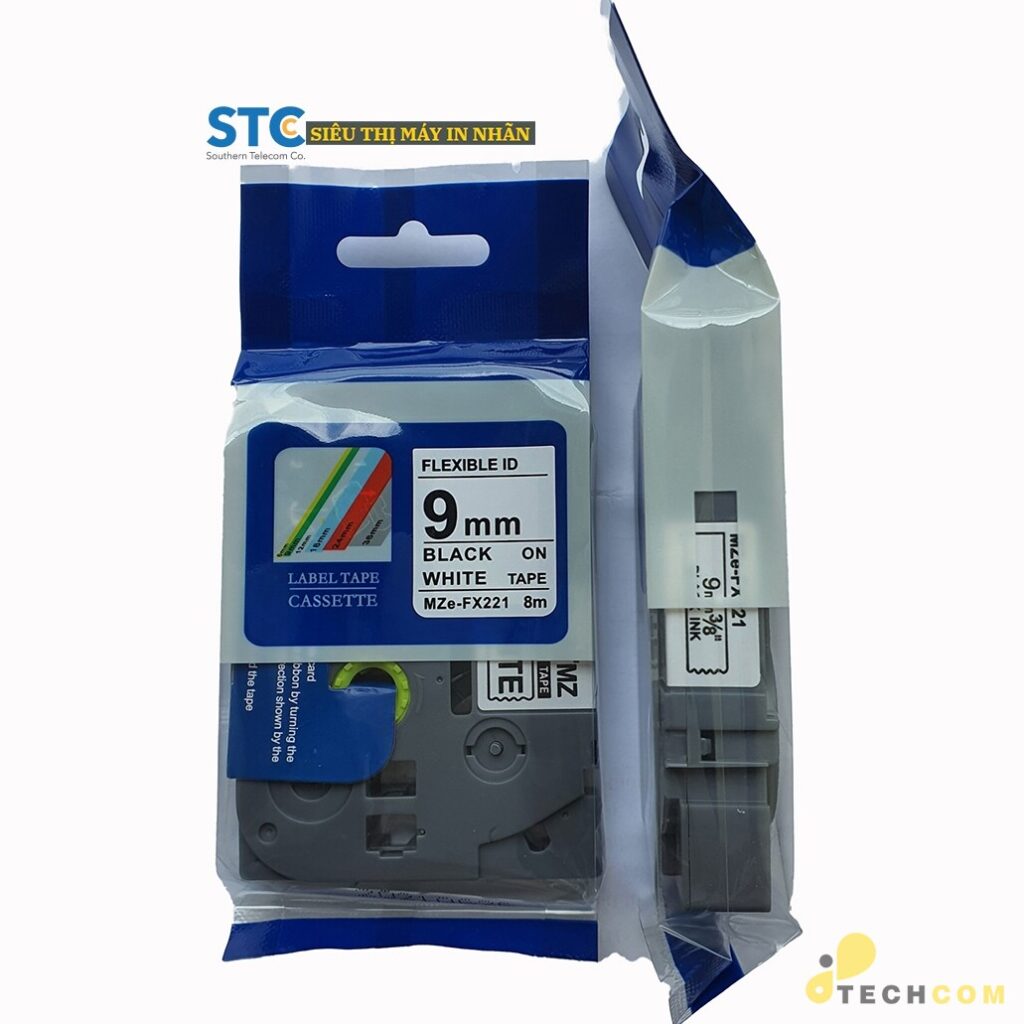 MZe-FX221 / Nhãn siêu dẻo 9mm x 8m