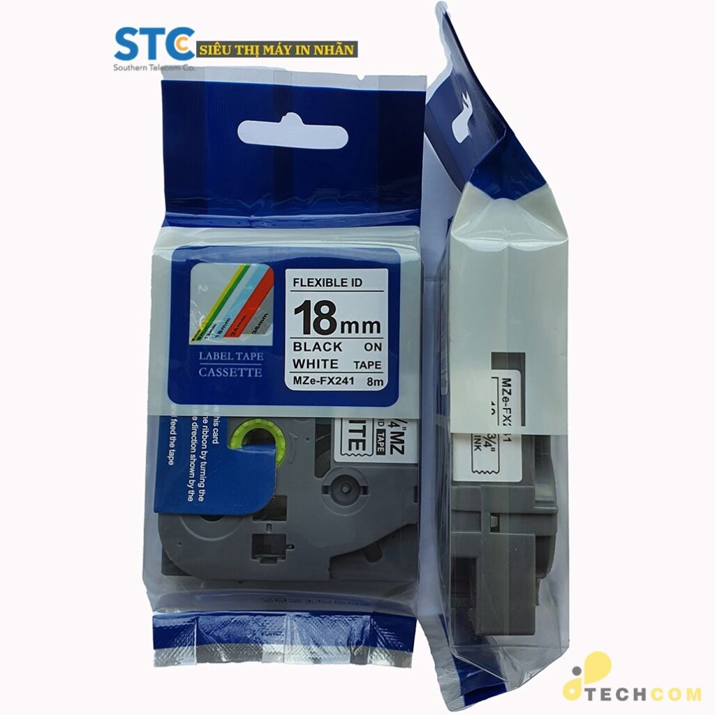 MZe-FX241 / NHÃN SIÊU DẺO 18MM MÀU TRẮNG