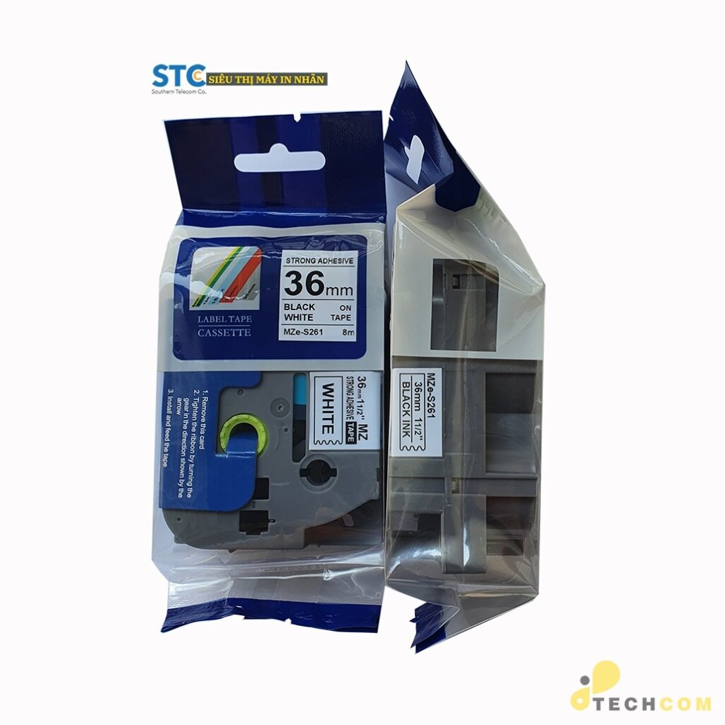 MZe-S261 / NHÃN SIÊU DÍNH 36MM MÀU TRẮNG