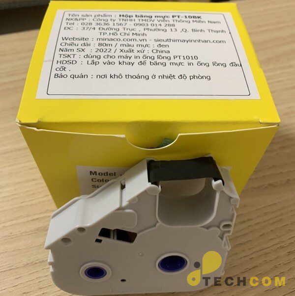 PT-10BK / Băng mực in ống cho máy PT1010